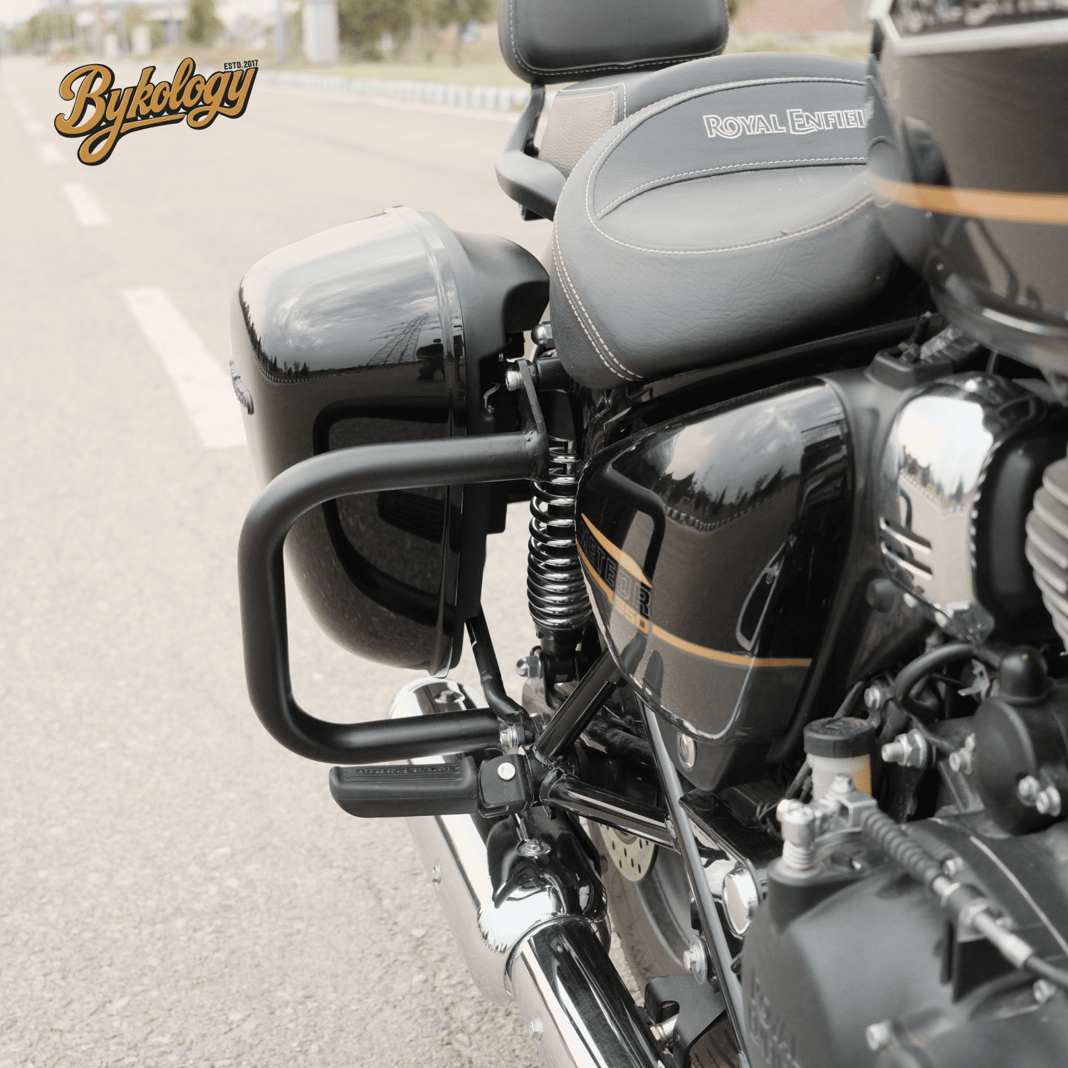 Pannier Guards for Royal Enfield Meteor 350 – Bykology 1 Pannier Guards for Royal Enfield Meteor 350 – Bykology